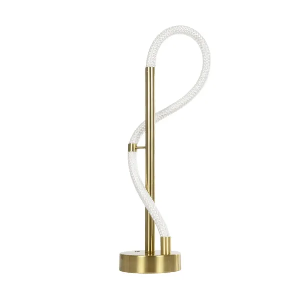 kelvo® GLOW 61685 Μοντέρνο Επιτραπέζιο Φωτιστικό Πορτατίφ LED 18W 1800lm 360° AC 220-240V IP20 Ρυθμιζόμενο Λευκό CCT με Αφή 2700K/4500K/6000K Dimmable - Lumileds SMD Chip - Χρυσό Πλατίνα & Λευκό Νήμα - Μ30 x Π30 x Υ60cm - 3 Χρόνια Εγγύηση - Image 3