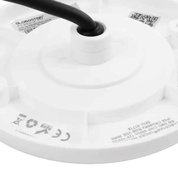 GLOBOSTAR® POOLARTY 61718 Υποβρύχιο Φωτιστικό για Σιντριβάνια/Πισίνες LED 8W 560lm 120° DC 12V Αδιάβροχο IP68 RGB Dimmable - Bridgelux SMD Chip - 1m VDE Rubber Καλώδιο - Μ13 x Π13 x Υ2cm - 3 Χρόνια Εγγύηση - Image 6