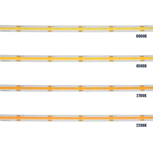 GLOBOSTAR® BEE 70351 Ταινία LED 10W/m 1000lm/m 120° DC 24V IP20 528 x COB Chip/m Φυσικό Λευκό 4500K Dimmable - Μ500 x Π1 x Υ0.2cm - Ρολό 5 Μέτρων - 5 Χρόνια Εγγύηση - Image 6