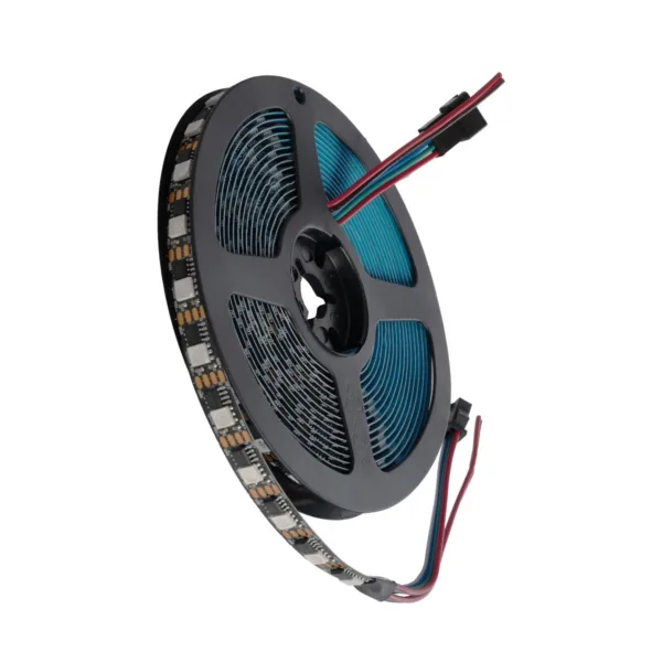 GloboStar® 90604 Digital Pixel Addressable Strip 4 PIN - Ψηφιακή Ταινία LED SMD 5050 14W/m 60LED/m 60PIXEL/m SPI/TTL Protocol IC TM1812 1152lm/m 120° DC 12V IP20 RGB - Μαύρο Σώμα - Μ5000 x Π10 x Υ2mm - Συσκευασία 5 Μέτρων - 5 Χρόνια Εγγύηση - Image 2