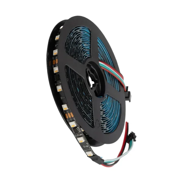 GloboStar® DIGIPRO 90773 Ψηφιακή Ταινία LED SMD 5050 12W/m 60LED/m 20PIXEL/m SPI/TTL Protocol IC TM1814/UCS1912/UCS2912 1200lm/m 120° DC 12V IP20 Πολύχρωμη RGB+WW - Dimmable - Λευκό Σώμα - Μ5000 x Π10 x Υ2mm - Συσκευασία 5 Μέτρων - 5 Χρόνια Εγγύηση - Image 2