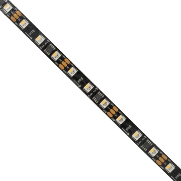 GloboStar® DIGIPRO 90773 Ψηφιακή Ταινία LED SMD 5050 12W/m 60LED/m 20PIXEL/m SPI/TTL Protocol IC TM1814/UCS1912/UCS2912 1200lm/m 120° DC 12V IP20 Πολύχρωμη RGB+WW - Dimmable - Λευκό Σώμα - Μ5000 x Π10 x Υ2mm - Συσκευασία 5 Μέτρων - 5 Χρόνια Εγγύηση - Image 3