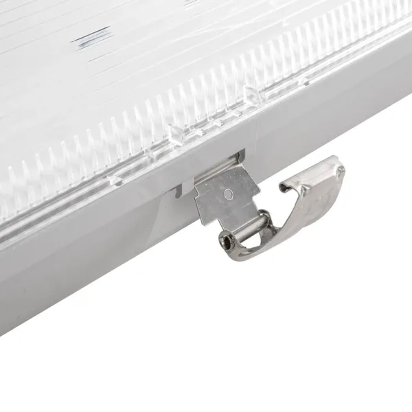 GLOBOSTAR® VIGAS 999-0250 Γραμμικό Βιομηχανικό Φωτιστικό Σκαφάκι Tri-Proof με Μεταλλικά Clips για 2 x Λάμπες T8 G13 90cm Τύπου Φθορίου LED Τροφοδοσίας Ενός Άκρου 120° AC 220-240V Αδιάβροχο IP65 - Γκρι με Διάφανο Κάλυμμα Πλαστικό PC - Μ100 x Π15 x Υ10cm - Image 6