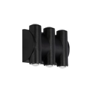 GLOBOSTAR® ARC 60680 Μοντέρνο Φωτιστικό Τοίχου - Απλίκα LED 12W 1500lm 30° AC 220-240V Αδιάβροχο IP65 Θερμό Λευκό 2700K - CREE XPE Chip & TÜV SÜD Driver - Μαύρο Ματ - Μ14 x Π4.8 x Υ11.5cm - 5 Χρόνια Εγγύηση