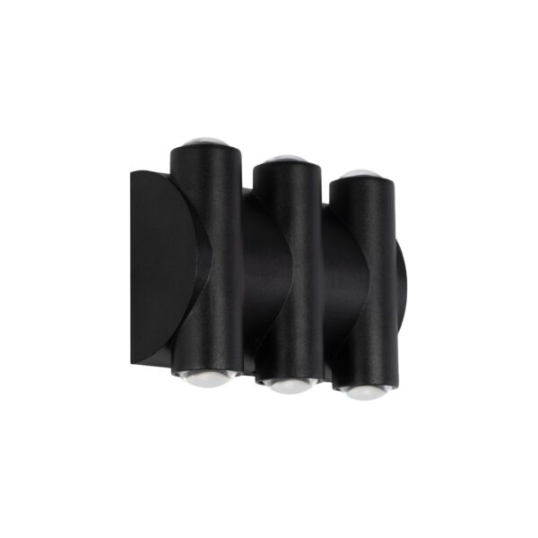 GLOBOSTAR® ARC 60680 Μοντέρνο Φωτιστικό Τοίχου - Απλίκα LED 12W 1500lm 30° AC 220-240V Αδιάβροχο IP65 Θερμό Λευκό 2700K - CREE XPE Chip & TÜV SÜD Driver - Μαύρο Ματ - Μ14 x Π4.8 x Υ11.5cm - 5 Χρόνια Εγγύηση