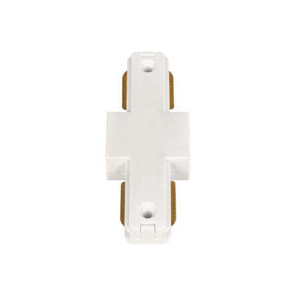 GLOBOSTAR® EUROTRACK-1PH 60904 Μονοφασικός Σύνδεσμος Ι Επέκτασης Ράγας 2 Καλωδίων 1L+1N για Σύστημα Ράγας Eurotrack-1PH AC 220-240V IP20 - Λευκό Ματ - Μ9.3 x Π3.5 x Υ1.6cm