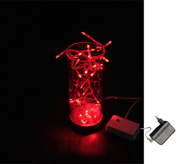 ΓΥΑΛΙΝΟ ΒΑΖΟ 32LED ΚΟΚΚΙΝΑ 24V ΜΕ ΠΡΟΓΡΑΜΜΑ