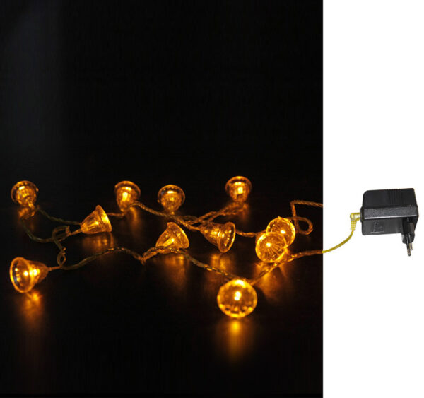 ΚΑΜΠΑΝΙΤΣΕΣ ΔΙΑΦΑΝΕΣ 100LED ΠΟΡΤΟΚΑΛΙ 24V ME ΧΡΥΣΑΦΙ ΚΑΛΩΔ