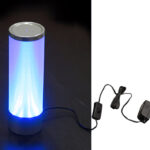 ΓΥΑΛΙΝΟΣ ΚΥΛΙΝΔΡΟΣ ΚΛΕΙΣΤΟΣ ΑΜΜΟΒΟΛΗΣ 8LED ΜΠΛΕ 6V - 30-9365524