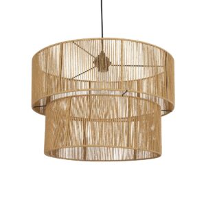 GLOBOSTAR® ROXXI 205-0020 Boho Κρεμαστό Φωτιστικό Οροφής με Ντουί 1 x E27 AC 220-240V IP20 - Μπεζ - M50 x Π50 x Υ36cm