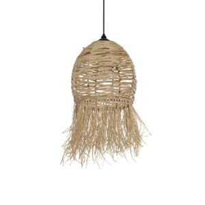 GLOBOSTAR® ROKA 205-0076 Boho Κρεμαστό Φωτιστικό Οροφής με Ντουί 1 x E27 AC 220-240V IP20 - Μπεζ - M25 x Π25 x Υ45cm