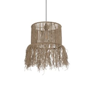 GLOBOSTAR® REGEN 205-0074 Boho Κρεμαστό Φωτιστικό Οροφής με Ντουί 1 x E27 AC 220-240V IP20 - Μπεζ - M30 x Π30 x Υ40cm