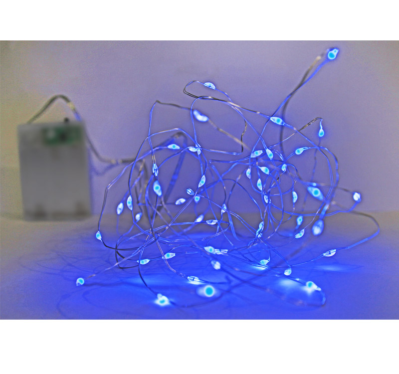 50 MICRO LED ΜΠΑΤΑΡΙΑΣ ΣΤΑΘΕΡΑ ΑΣΗΜΙ ΣΥΡΜΑ ΜΠΛΕ ΙΡ20 - Image 2