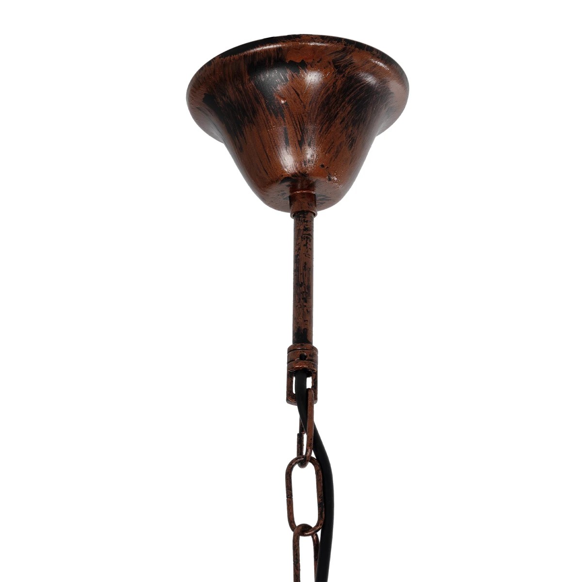 GloboStar® CAMELOT 10001191 Vintage Κρεμαστό Φωτιστικό Ανάρτηση Πολύφωτο 6 x E27 IP20 Χάλκινο Μέταλλο με Μπεζ Σχοινί - Μ92 x Π92 x Υ118cm - Image 11