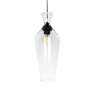 GLOBOSTAR® BOHEMIA 206-0039 Μοντέρνο Κρεμαστό Φωτιστικό Οροφής με Ντουί 1 x E27 AC 220-240V IP20 - Διάφανο - Μ15 x Π15 x Υ40cm