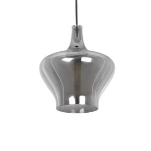 GLOBOSTAR® OVOCE 206-0032 Μοντέρνο Κρεμαστό Φωτιστικό Οροφής με Ντουί 1 x E27 AC 220-240V IP20 - Μαύρο Φιμέ - Μ20 x Π20 x Υ22cm