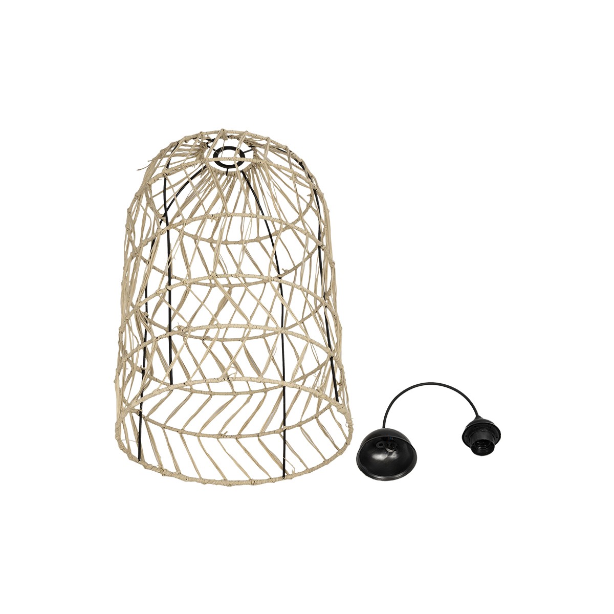 GLOBOSTAR® NETI 205-0025 Boho Κρεμαστό Φωτιστικό Οροφής με Ντουί 1 x E27 AC 220-240V IP20 - Μπεζ - M35 x Π35 x Υ63cm - Image 10