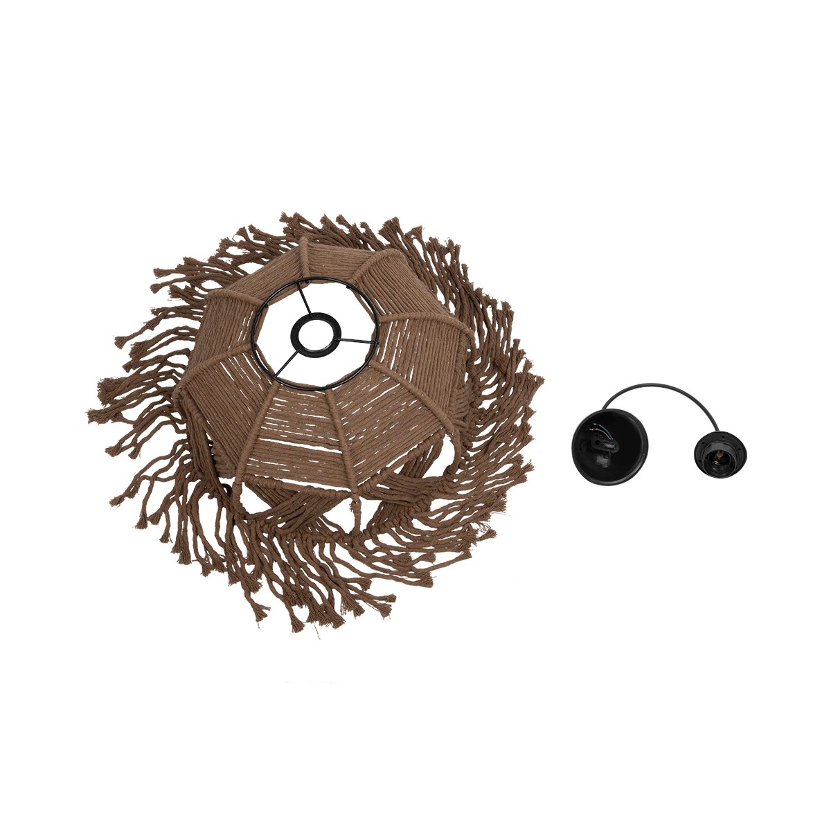 GLOBOSTAR® TONA 205-0016 Boho Κρεμαστό Φωτιστικό Οροφής με Ντουί 1 x E27 AC 220-240V IP20 - Μπεζ - M40 x Π40 x Υ38cm - Image 10