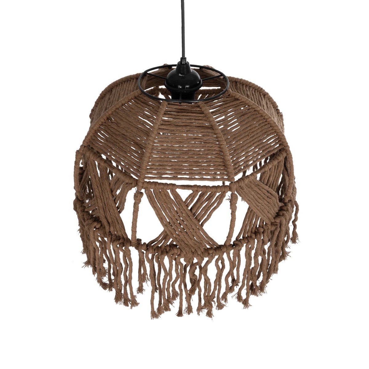 GLOBOSTAR® TONA 205-0016 Boho Κρεμαστό Φωτιστικό Οροφής με Ντουί 1 x E27 AC 220-240V IP20 - Μπεζ - M40 x Π40 x Υ38cm - Image 6