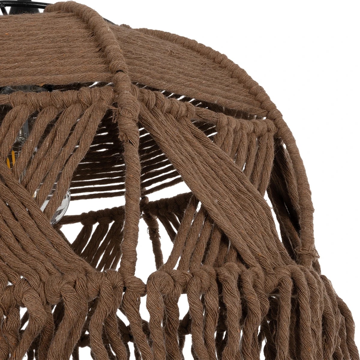 GLOBOSTAR® TONA 205-0016 Boho Κρεμαστό Φωτιστικό Οροφής με Ντουί 1 x E27 AC 220-240V IP20 - Μπεζ - M40 x Π40 x Υ38cm - Image 8