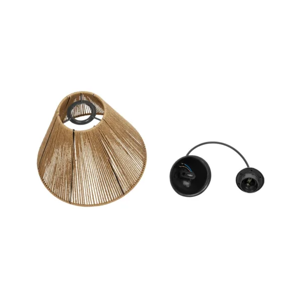 GLOBOSTAR® HUTT 205-0017 Boho Κρεμαστό Φωτιστικό Οροφής με Ντουί 1 x E27 AC 220-240V IP20 - Μπεζ - M25 x Π25 x Υ20cm - Image 10