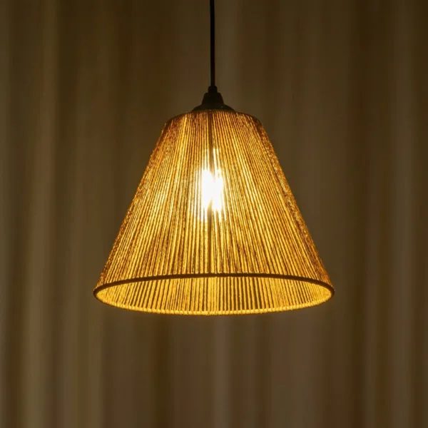GLOBOSTAR® HUTT 205-0017 Boho Κρεμαστό Φωτιστικό Οροφής με Ντουί 1 x E27 AC 220-240V IP20 - Μπεζ - M25 x Π25 x Υ20cm - Image 2