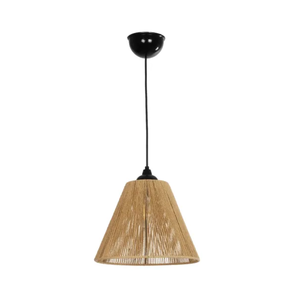 GLOBOSTAR® HUTT 205-0017 Boho Κρεμαστό Φωτιστικό Οροφής με Ντουί 1 x E27 AC 220-240V IP20 - Μπεζ - M25 x Π25 x Υ20cm - Image 3