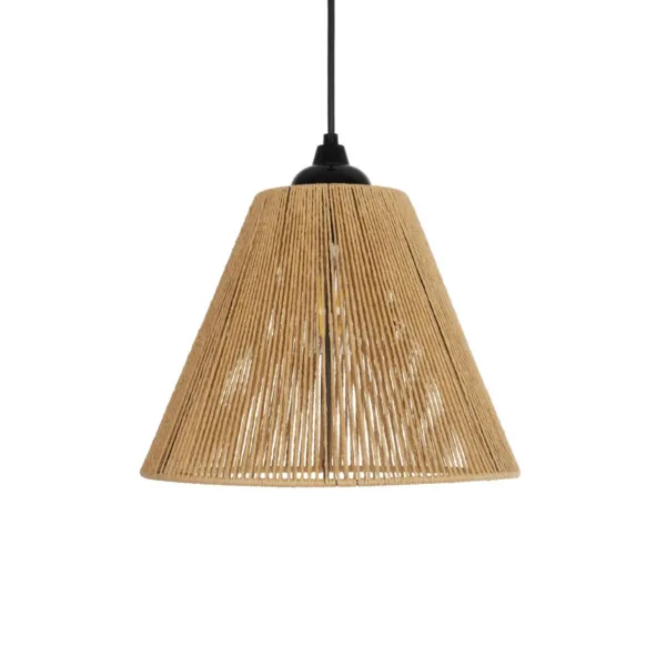 GLOBOSTAR® HUTT 205-0017 Boho Κρεμαστό Φωτιστικό Οροφής με Ντουί 1 x E27 AC 220-240V IP20 - Μπεζ - M25 x Π25 x Υ20cm - Image 4