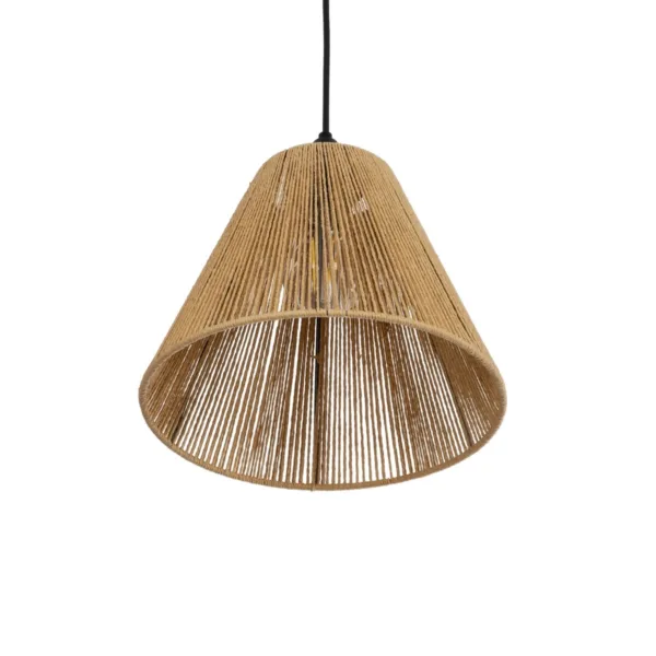 GLOBOSTAR® HUTT 205-0017 Boho Κρεμαστό Φωτιστικό Οροφής με Ντουί 1 x E27 AC 220-240V IP20 - Μπεζ - M25 x Π25 x Υ20cm - Image 5