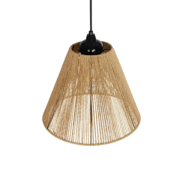 GLOBOSTAR® HUTT 205-0017 Boho Κρεμαστό Φωτιστικό Οροφής με Ντουί 1 x E27 AC 220-240V IP20 - Μπεζ - M25 x Π25 x Υ20cm - Image 6