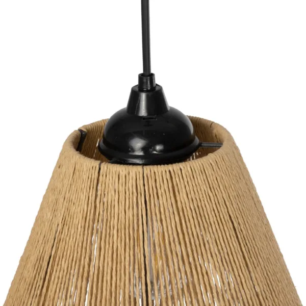 GLOBOSTAR® HUTT 205-0017 Boho Κρεμαστό Φωτιστικό Οροφής με Ντουί 1 x E27 AC 220-240V IP20 - Μπεζ - M25 x Π25 x Υ20cm - Image 7