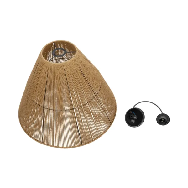 GLOBOSTAR® HUTT 205-0018 Boho Κρεμαστό Φωτιστικό Οροφής με Ντουί 1 x E27 AC 220-240V IP20 - Μπεζ - M50 x Π50 x Υ40cm - Image 10