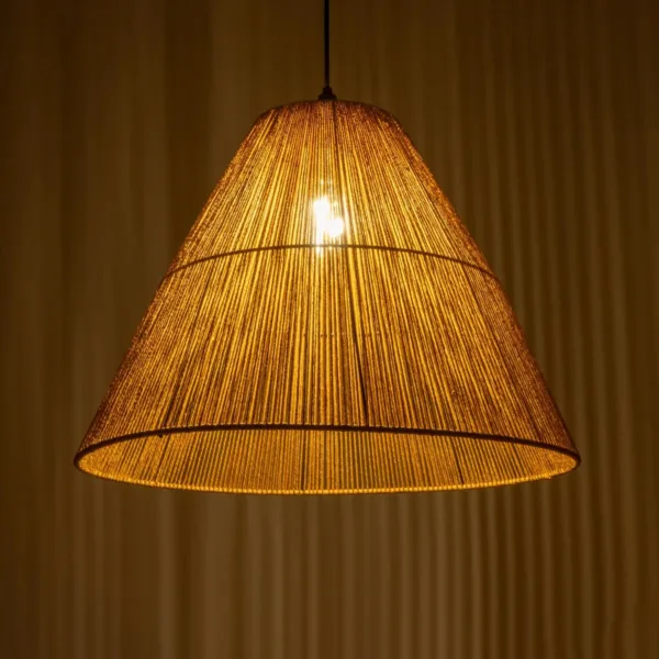 GLOBOSTAR® HUTT 205-0018 Boho Κρεμαστό Φωτιστικό Οροφής με Ντουί 1 x E27 AC 220-240V IP20 - Μπεζ - M50 x Π50 x Υ40cm - Image 2