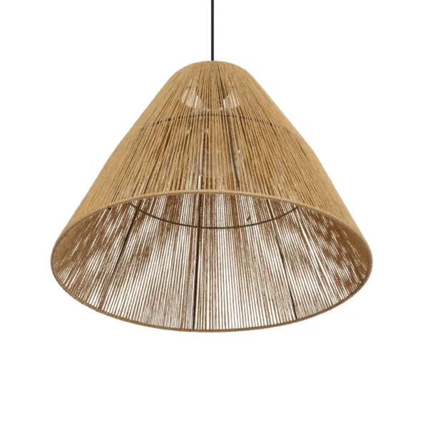 GLOBOSTAR® HUTT 205-0018 Boho Κρεμαστό Φωτιστικό Οροφής με Ντουί 1 x E27 AC 220-240V IP20 - Μπεζ - M50 x Π50 x Υ40cm - Image 5