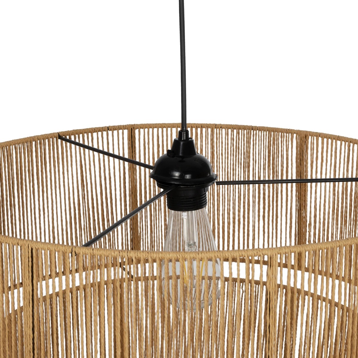 GLOBOSTAR® ROXXI 205-0020 Boho Κρεμαστό Φωτιστικό Οροφής με Ντουί 1 x E27 AC 220-240V IP20 - Μπεζ - M50 x Π50 x Υ36cm - Image 7