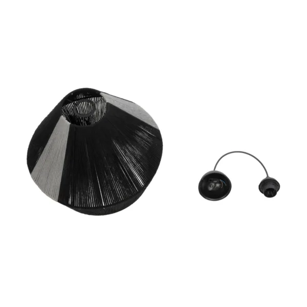 GLOBOSTAR® ANGULUS 205-0021 Boho Κρεμαστό Φωτιστικό Οροφής με Ντουί 1 x E27 AC 220-240V IP20 - Μαύρο & Γκρι - M40 x Π40 x Υ35cm - Image 10