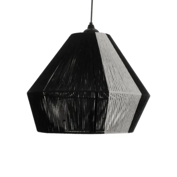 GLOBOSTAR® ANGULUS 205-0021 Boho Κρεμαστό Φωτιστικό Οροφής με Ντουί 1 x E27 AC 220-240V IP20 - Μαύρο & Γκρι - M40 x Π40 x Υ35cm - Image 4