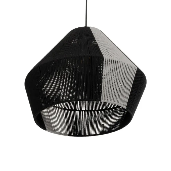 GLOBOSTAR® ANGULUS 205-0021 Boho Κρεμαστό Φωτιστικό Οροφής με Ντουί 1 x E27 AC 220-240V IP20 - Μαύρο & Γκρι - M40 x Π40 x Υ35cm - Image 5