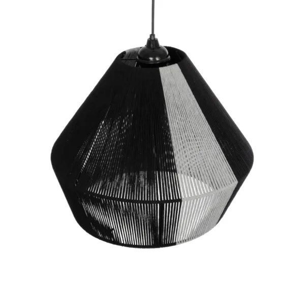 GLOBOSTAR® ANGULUS 205-0021 Boho Κρεμαστό Φωτιστικό Οροφής με Ντουί 1 x E27 AC 220-240V IP20 - Μαύρο & Γκρι - M40 x Π40 x Υ35cm - Image 6