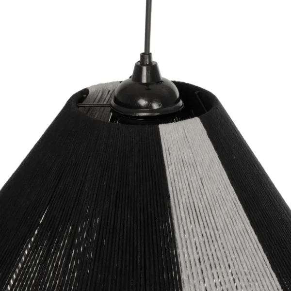 GLOBOSTAR® ANGULUS 205-0021 Boho Κρεμαστό Φωτιστικό Οροφής με Ντουί 1 x E27 AC 220-240V IP20 - Μαύρο & Γκρι - M40 x Π40 x Υ35cm - Image 7