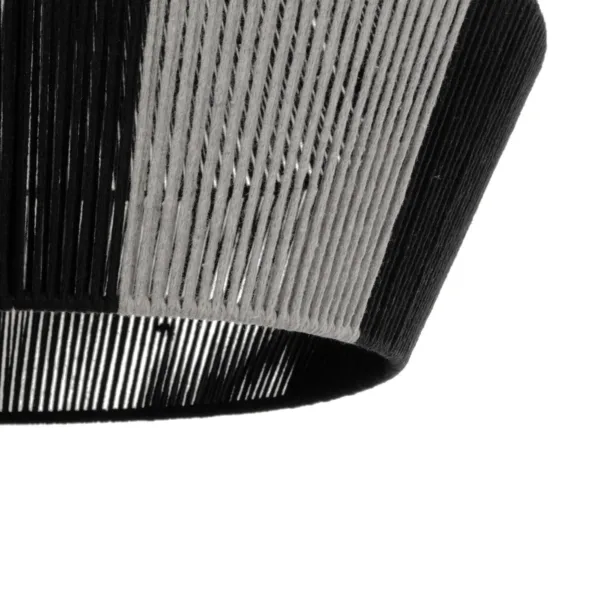 GLOBOSTAR® ANGULUS 205-0021 Boho Κρεμαστό Φωτιστικό Οροφής με Ντουί 1 x E27 AC 220-240V IP20 - Μαύρο & Γκρι - M40 x Π40 x Υ35cm - Image 8