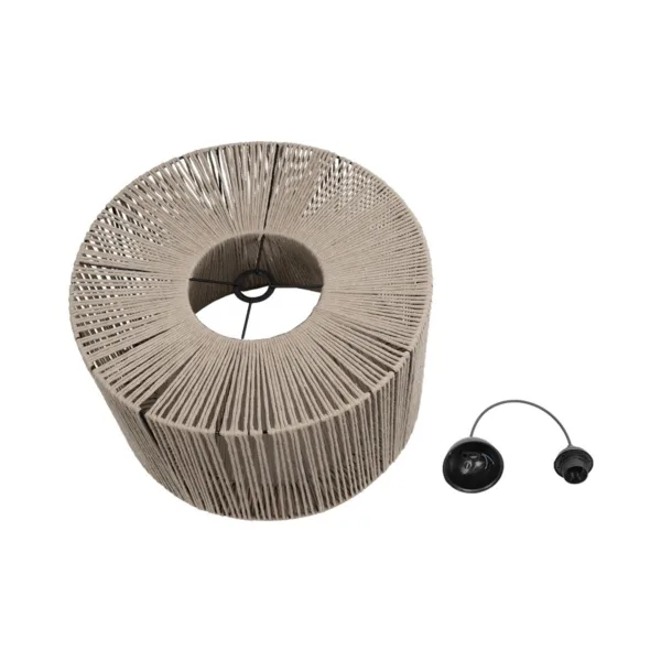 GLOBOSTAR® ZYLINDER 205-0022 Boho Κρεμαστό Φωτιστικό Οροφής με Ντουί 1 x E27 AC 220-240V IP20 - Μπεζ - M50 x Π50 x Υ32cm - Image 10