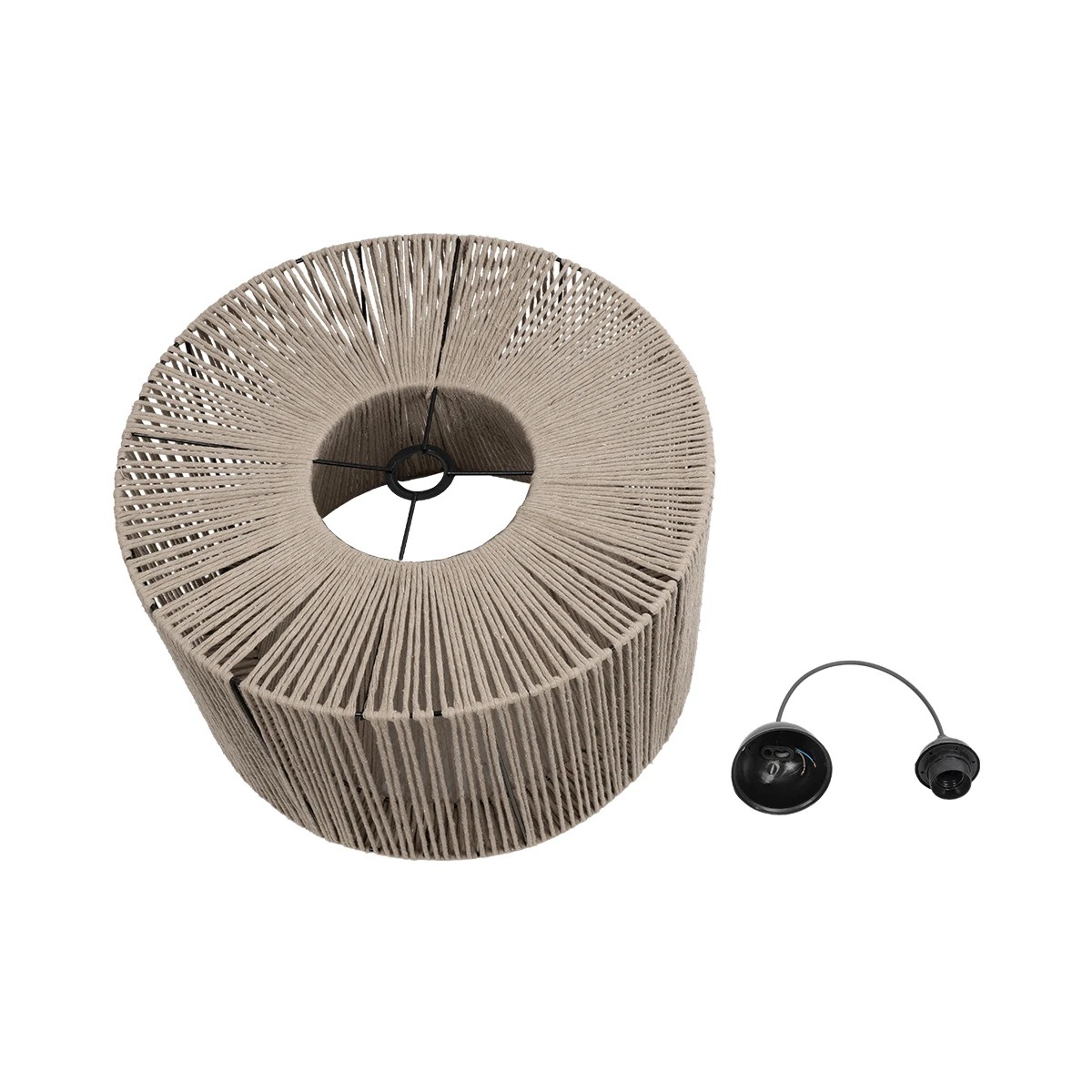 GLOBOSTAR® ZYLINDER 205-0022 Boho Κρεμαστό Φωτιστικό Οροφής με Ντουί 1 x E27 AC 220-240V IP20 - Μπεζ - M50 x Π50 x Υ32cm - Image 10