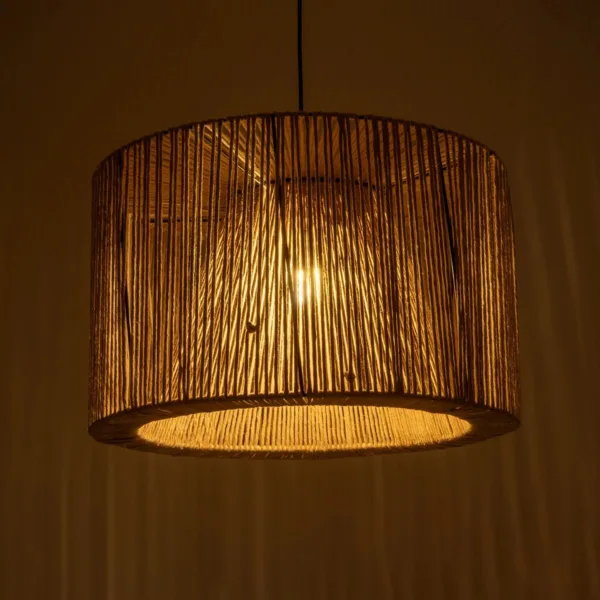 GLOBOSTAR® ZYLINDER 205-0022 Boho Κρεμαστό Φωτιστικό Οροφής με Ντουί 1 x E27 AC 220-240V IP20 - Μπεζ - M50 x Π50 x Υ32cm - Image 2