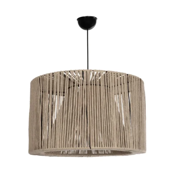 GLOBOSTAR® ZYLINDER 205-0022 Boho Κρεμαστό Φωτιστικό Οροφής με Ντουί 1 x E27 AC 220-240V IP20 - Μπεζ - M50 x Π50 x Υ32cm - Image 3
