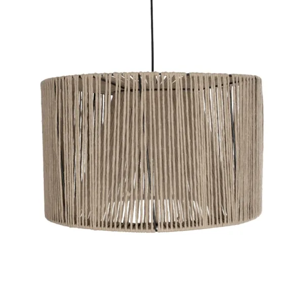 GLOBOSTAR® ZYLINDER 205-0022 Boho Κρεμαστό Φωτιστικό Οροφής με Ντουί 1 x E27 AC 220-240V IP20 - Μπεζ - M50 x Π50 x Υ32cm - Image 4