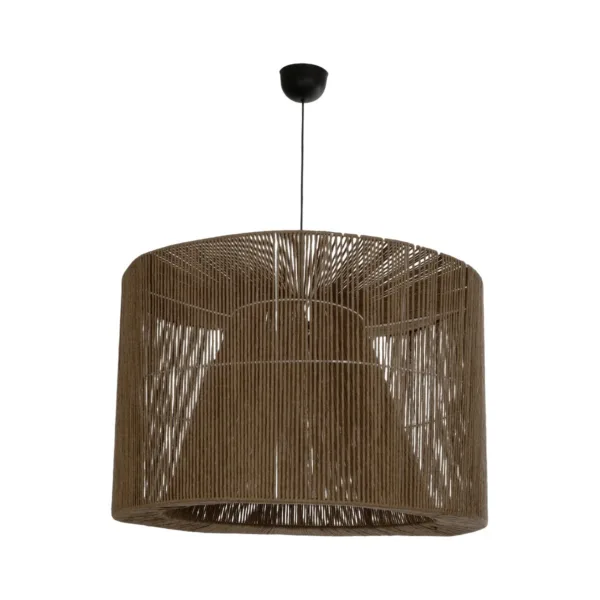GLOBOSTAR® ZYLINDER 205-0023 Boho Κρεμαστό Φωτιστικό Οροφής με Ντουί 1 x E27 AC 220-240V IP20 - Καφέ - M80 x Π80 x Υ51cm - Image 3