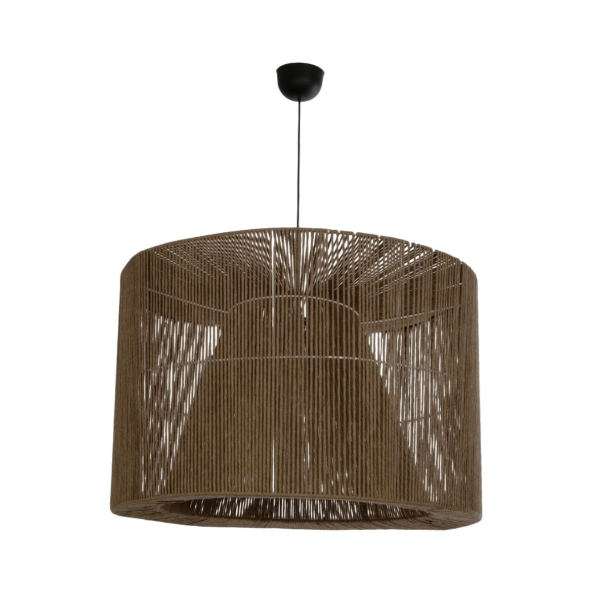 GLOBOSTAR® ZYLINDER 205-0023 Boho Κρεμαστό Φωτιστικό Οροφής με Ντουί 1 x E27 AC 220-240V IP20 - Καφέ - M80 x Π80 x Υ51cm - Image 3