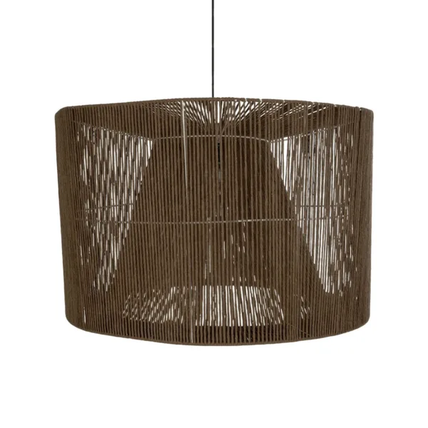 GLOBOSTAR® ZYLINDER 205-0023 Boho Κρεμαστό Φωτιστικό Οροφής με Ντουί 1 x E27 AC 220-240V IP20 - Καφέ - M80 x Π80 x Υ51cm - Image 4