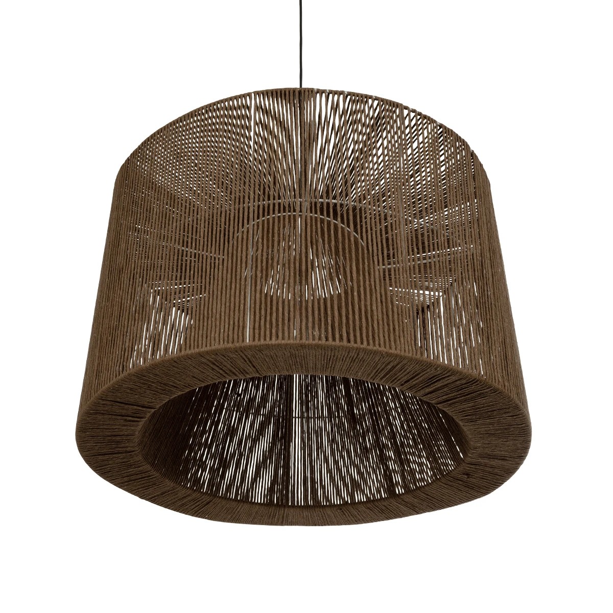 GLOBOSTAR® ZYLINDER 205-0023 Boho Κρεμαστό Φωτιστικό Οροφής με Ντουί 1 x E27 AC 220-240V IP20 - Καφέ - M80 x Π80 x Υ51cm - Image 5